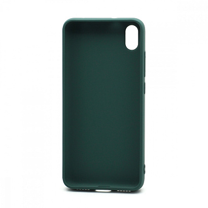 Чехол силиконовый с кожаной вставкой Leather Cover для Xiaomi Redmi 7A зеленый