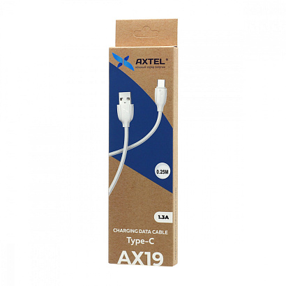 Кабель USB - Type-C Axtel AX19 (25см) белый
