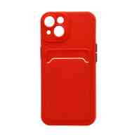 Чехол с кармашком и цветными кнопками для Apple iPhone 14/6.1 (010) красный
