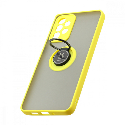 Чехол Shockproof Ring для Samsung Galaxy А73 (001) желто-черный