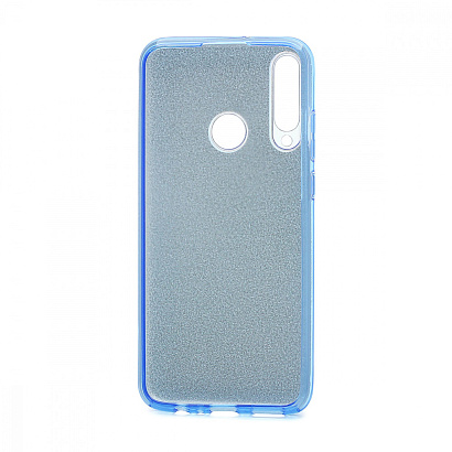Чехол Fashion с блестками силикон-пластик для Huawei Y6p голубой