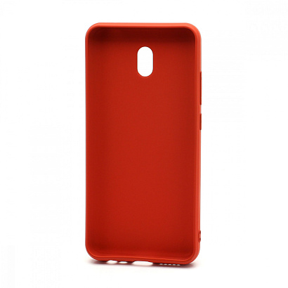 Чехол силиконовый с кожаной вставкой Leather Cover для Xiaomi Redmi 8A красный
