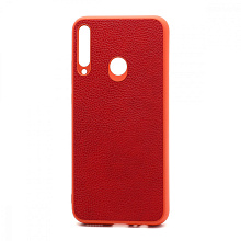 Чехол силиконовый с кожаной вставкой Leather Cover для Huawei Honor 9C/P40 Lite E красный