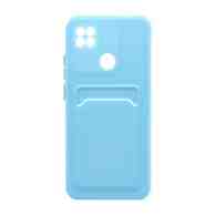 Чехол с кармашком и цветными кнопками для Xiaomi Redmi 9C (007) голубой