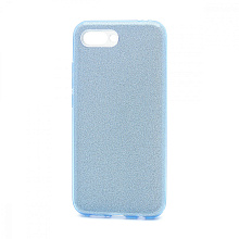 Чехол Fashion с блестками силикон-пластик для Huawei Honor 10 голубой