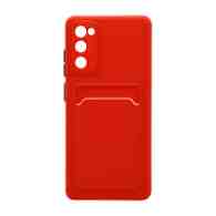 Чехол с кармашком и цветными кнопками для Samsung S20 FE (010) красный