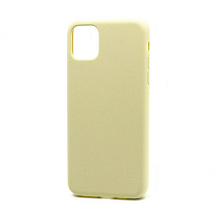 Чехол Silicone Case без лого для Apple iPhone 11 Pro Max/6.5 (полная защита) (051) светло желтый
