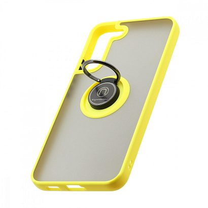 Чехол Shockproof Ring для Samsung Galaxy S22 Plus (001) желто-черный