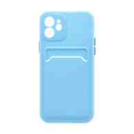 Чехол с кармашком и цветными кнопками для Apple iPhone 12/6.1 (007) голубой