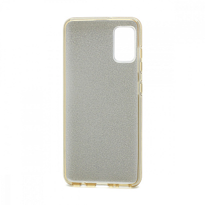 Чехол Fashion с блестками силикон-пластик для Samsung Galaxy A41 золотистый
