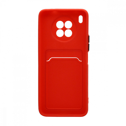 Чехол с кармашком и цветными кнопками для Huawei Honor 50 Lite/Nova 8i (010) красный