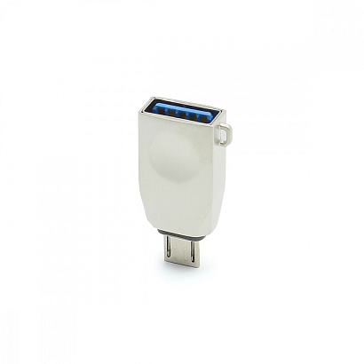 Переходник Hoco UA10 USB - Micro серебристый