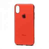 Чехол Silicone case Onyx с лого для Apple iPhone X/XS оранжевый