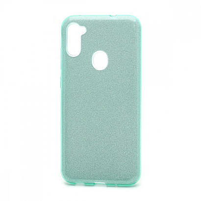 Чехол Fashion с блестками силикон-пластик для Samsung Galaxy A11/M11 зеленый