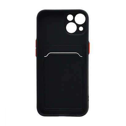 Чехол с кармашком и цветными кнопками для Apple iPhone 13/6.1 (006) черный