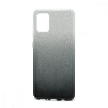 Чехол Fashion с блестками силикон-пластик для Samsung Galaxy A71 серебристо-черный