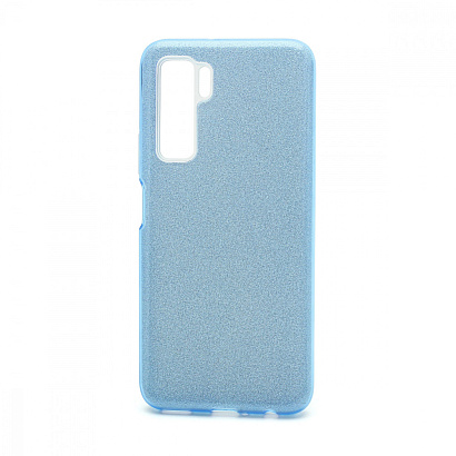 Чехол Fashion с блестками силикон-пластик для Huawei Honor 30S/Nova 7SE голубой