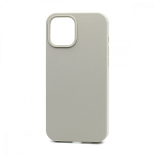 Чехол Silicone Case без лого для Apple iPhone 12 Pro Max/6.7 (полная защита) (010) светло серый