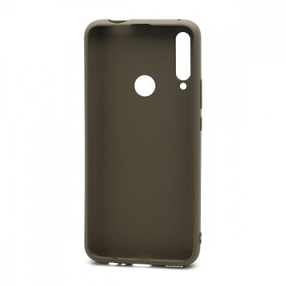 Чехол силиконовый с кожаной вставкой Leather Cover для Huawei Honor 9X/P Smart Z коричневый