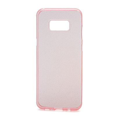 Чехол силиконовый с блестками прозрачный для Samsung Galaxy S8 Plus розовый