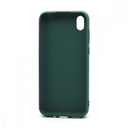 Чехол силиконовый с кожаной вставкой Leather Cover для Huawei Honor 8S/Y5 2019 зеленый