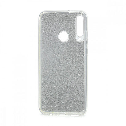 Чехол Fashion с блестками силикон-пластик для Huawei Y6p серебристый