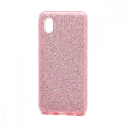 Чехол Fashion с блестками силикон-пластик для Samsung Galaxy A01 Core/M01 Core розовый