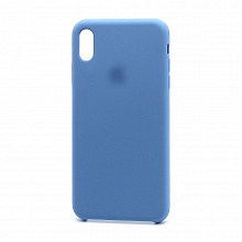 Чехол Silicone Case с лого для Apple iPhone XS Max (024) синий