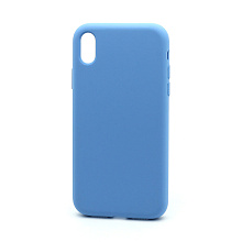 Чехол Silicone Case без лого для Apple iPhone XR (полная защита) (053) голубой