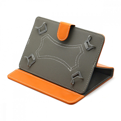 Чехол подставка универсальный для планшетов с 4-мя выдвижными креплениями 7" оранжевый