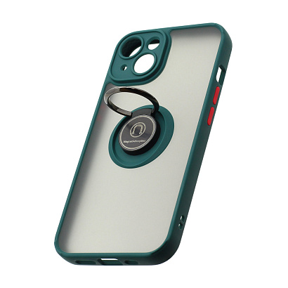Чехол Shockproof Ring для Apple iPhone 14/6.1 (005) зелено-оранжевый