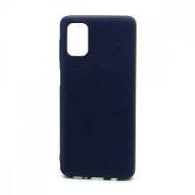 Чехол силиконовый с кожаной вставкой Leather Cover для Samsung Galaxy M51 синий