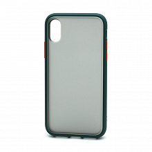 Чехол Shockproof силикон-пластик для Apple iPhone X/XS зелено-оранжевый