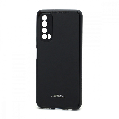 Чехол со стеклянной вставкой без лого для Huawei P Smart 2021/Y7a черный