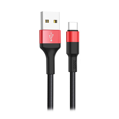 Кабель USB - Type-C HOCO X26 "Xpress" (2А, 100см) черно-красный