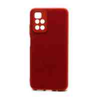 Чехол силиконовый с кожаной вставкой Leather Cover для Xiaomi Redmi 10 красный