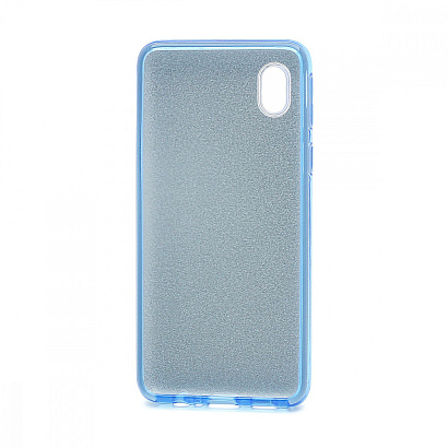 Чехол Fashion с блестками силикон-пластик для Samsung Galaxy A01 Core/M01 Core голубой