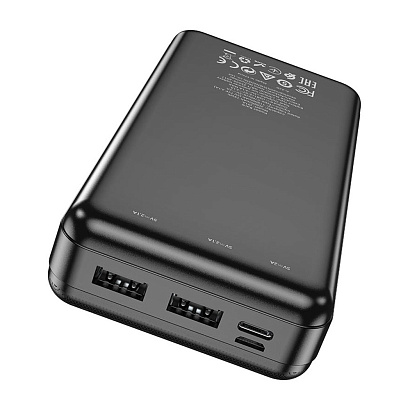 Внешний аккумулятор HOCO J91A 20000 mAh (Micro-USB/Type-C/2USB 2,1A/LED) черный