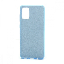 Чехол Fashion с блестками силикон-пластик для Samsung Galaxy A71 голубой