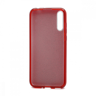 Чехол Fashion с блестками силикон-пластик для Huawei Y8p красный