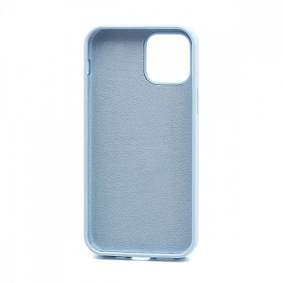 Чехол Silicone Case без лого для Apple iPhone 12/12 Pro/6.1 (полная защита) (043) голубой