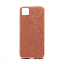 Чехол силиконовый с кожаной вставкой Leather Cover для Huawei Honor 9S/Y5p розовый