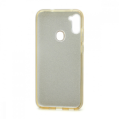 Чехол Fashion с блестками силикон-пластик для Samsung Galaxy A11/M11 золотистый