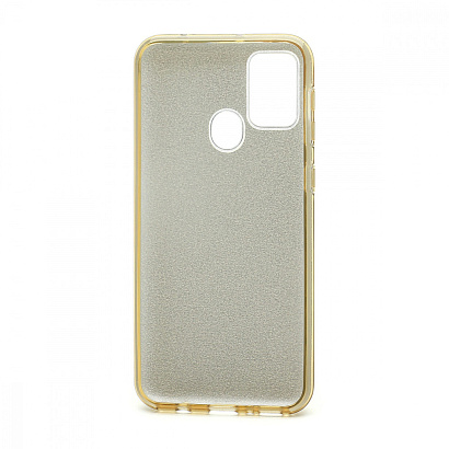 Чехол Fashion с блестками силикон-пластик для Samsung Galaxy M21/M30S золотистый