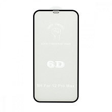 Защитное стекло 6D Premium для Apple iPhone 12 Pro Max/6.7 черное тех. пак
