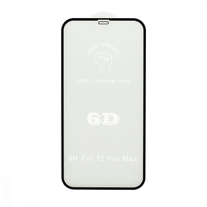 Защитное стекло 6D Premium для Apple iPhone 12 Pro Max/6.7 черное тех. пак