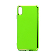 Чехол Silicone case Onyx Clear (накладка/силикон) для Apple iPhone XS Max зеленый