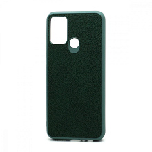 Чехол силиконовый с кожаной вставкой Leather Cover для Huawei Honor 9A зеленый