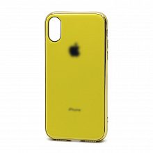 Чехол Silicone case Onyx с лого для Apple iPhone X/XS желтый