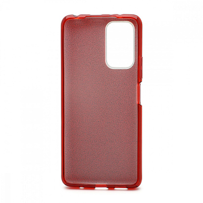 Чехол Fashion с блестками силикон-пластик для Xiaomi Redmi Note 10 Pro красный